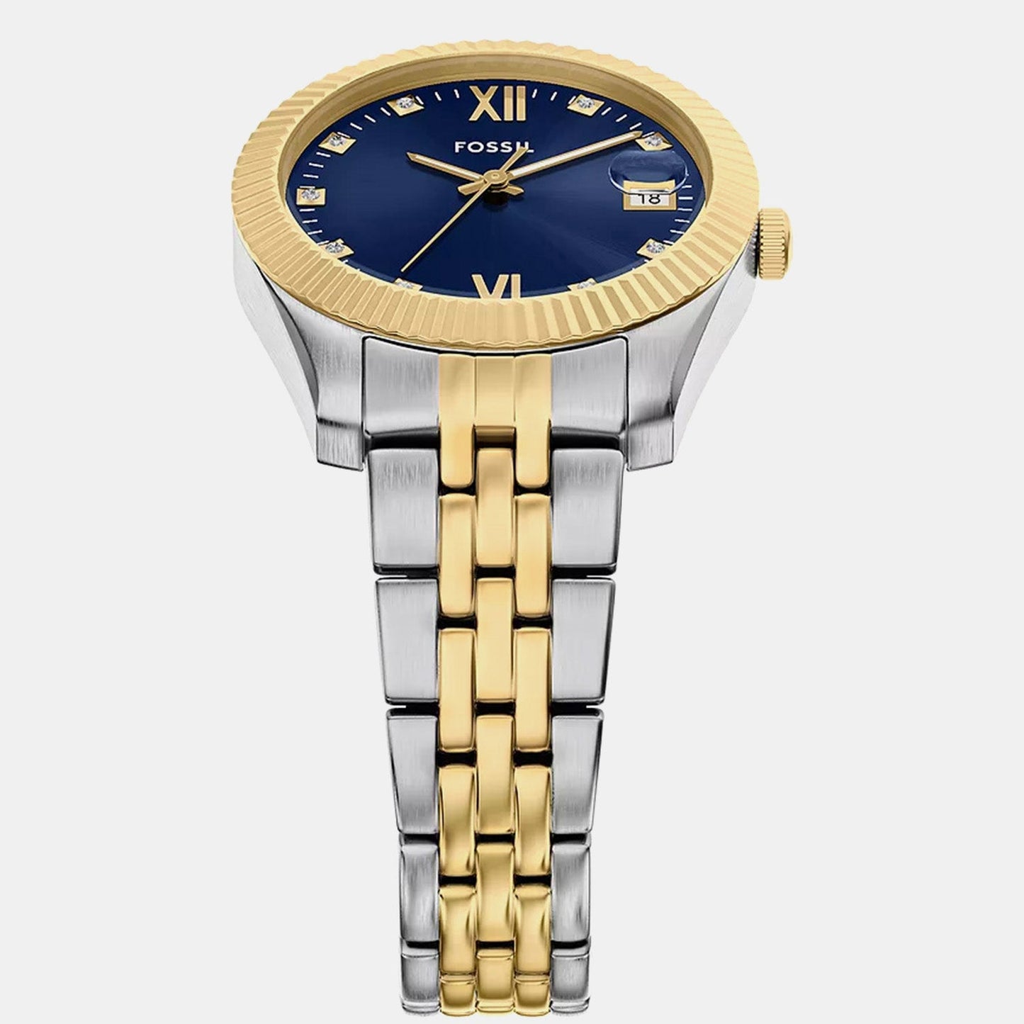 Scarlette Women Quartz Blue Dial Analog Stainless Steel Watch ES5443