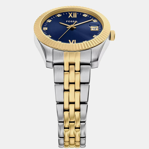 Scarlette Women Quartz Blue Dial Analog Stainless Steel Watch ES5443