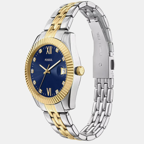 Scarlette Women Quartz Blue Dial Analog Stainless Steel Watch ES5443