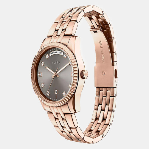 Scarlette Women Quartz Grey Dial Analog Stainless Steel Watch ES5459