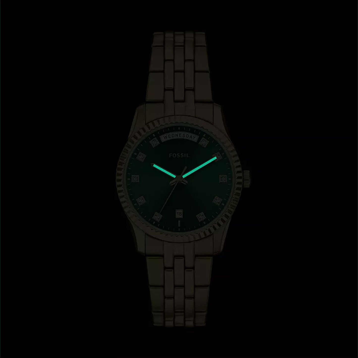 Scarlette Women Quartz Green Dial Analog Stainless Steel Watch ES5460