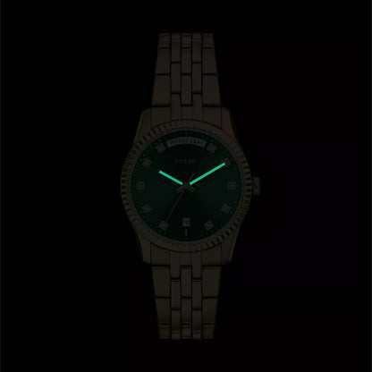 Scarlette Women Quartz Green Dial Analog Stainless Steel Watch ES5460
