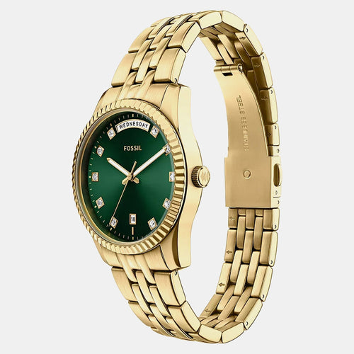 Scarlette Women Quartz Green Dial Analog Stainless Steel Watch ES5460