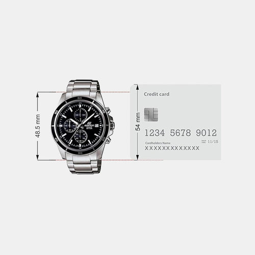 Edifice Men Quartz Black Dial Chronograph Stainless Steel Watch EX093