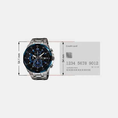 Edifice Men Quartz Black Dial Chronograph Stainless Steel Watch EX190