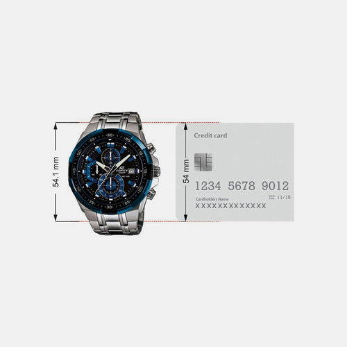 Edifice Men Quartz Black Dial Chronograph Stainless Steel Watch EX190