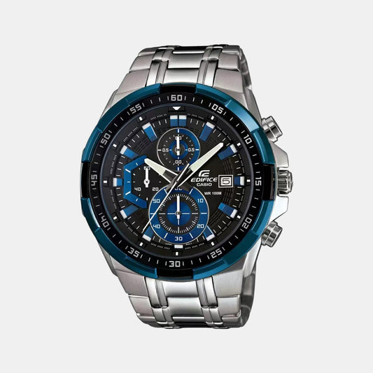 Edifice Men Quartz Black Dial Chronograph Stainless Steel Watch EX190