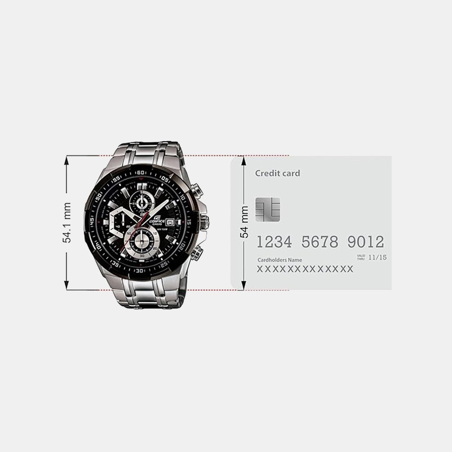 Edifice Men Quartz Black Dial Chronograph Stainless Steel Watch EX191