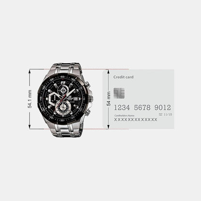 Edifice Men Quartz Black Dial Chronograph Stainless Steel Watch EX191