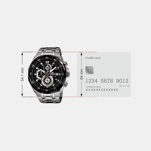 Edifice Men Quartz Black Dial Chronograph Stainless Steel Watch EX191
