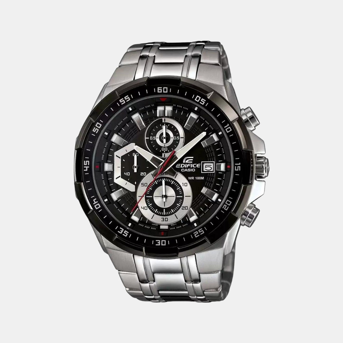 Edifice Men Quartz Black Dial Chronograph Stainless Steel Watch EX191