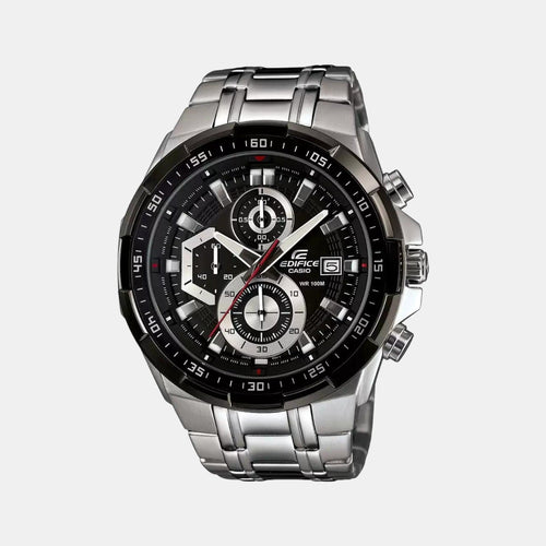 Edifice Men Quartz Black Dial Chronograph Stainless Steel Watch EX191