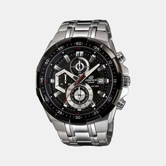 Edifice Men Quartz Black Dial Chronograph Stainless Steel Watch EX191