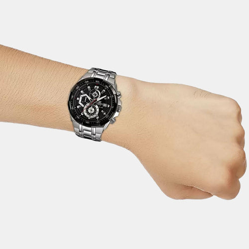 Edifice Men Quartz Black Dial Chronograph Stainless Steel Watch EX191