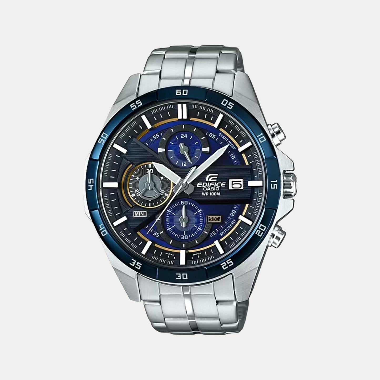 Edifice Men Quartz Blue Dial Chronograph Stainless Steel Watch EX362