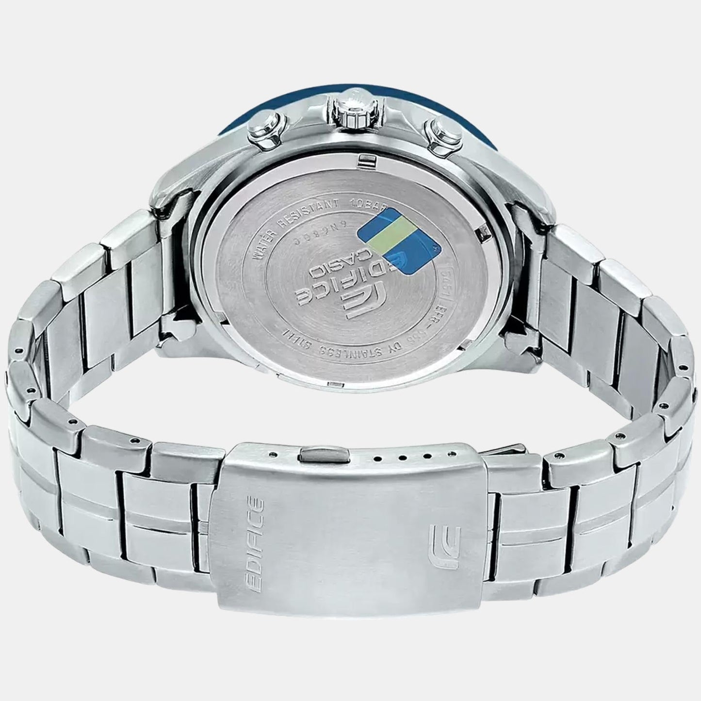 Edifice Men Quartz Blue Dial Chronograph Stainless Steel Watch EX362