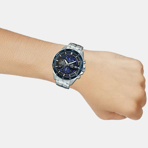 Edifice Men Quartz Blue Dial Chronograph Stainless Steel Watch EX362