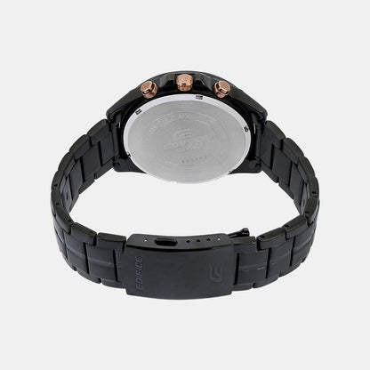 Edifice Men Quartz Black Dial Chronograph Stainless Steel Watch EX493