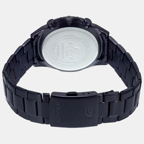 Edifice Men Quartz Black Dial Chronograph Stainless Steel Watch EX508