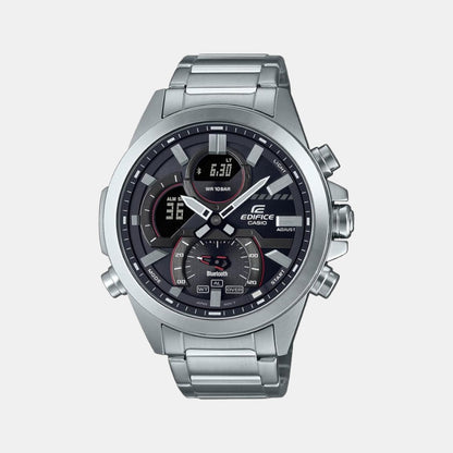 Edifice Men Quartz Black Dial Analog-Digital Stainless Steel Watch EX545