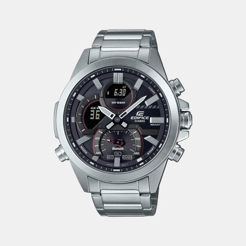Edifice Men Quartz Black Dial Analog-Digital Stainless Steel Watch EX545