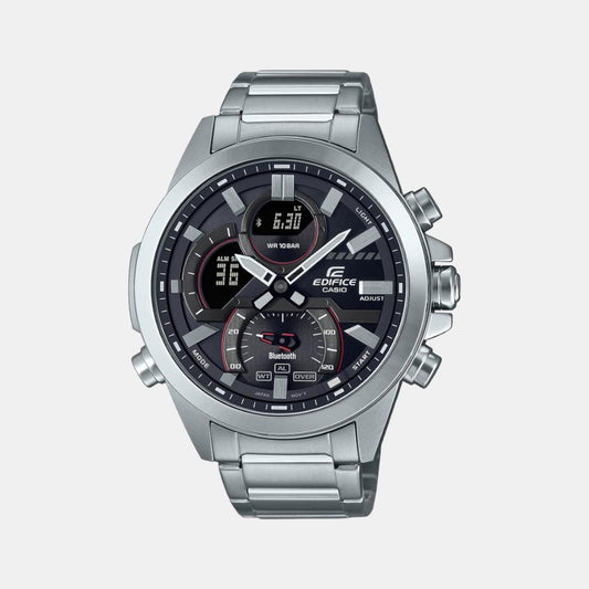 Edifice Men Quartz Black Dial Analog-Digital Stainless Steel Watch EX545