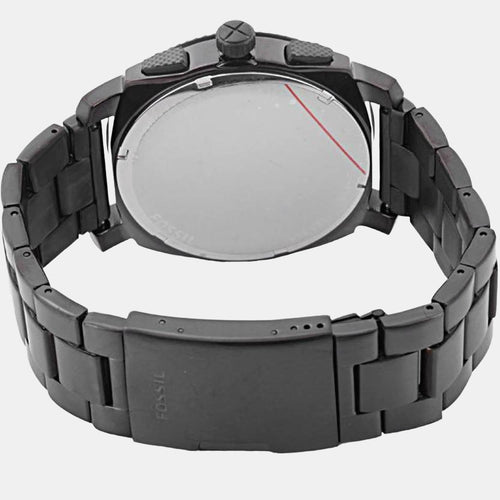 Men Quartz Black Dial Chronograph Stainless Steel Watch FS4552I