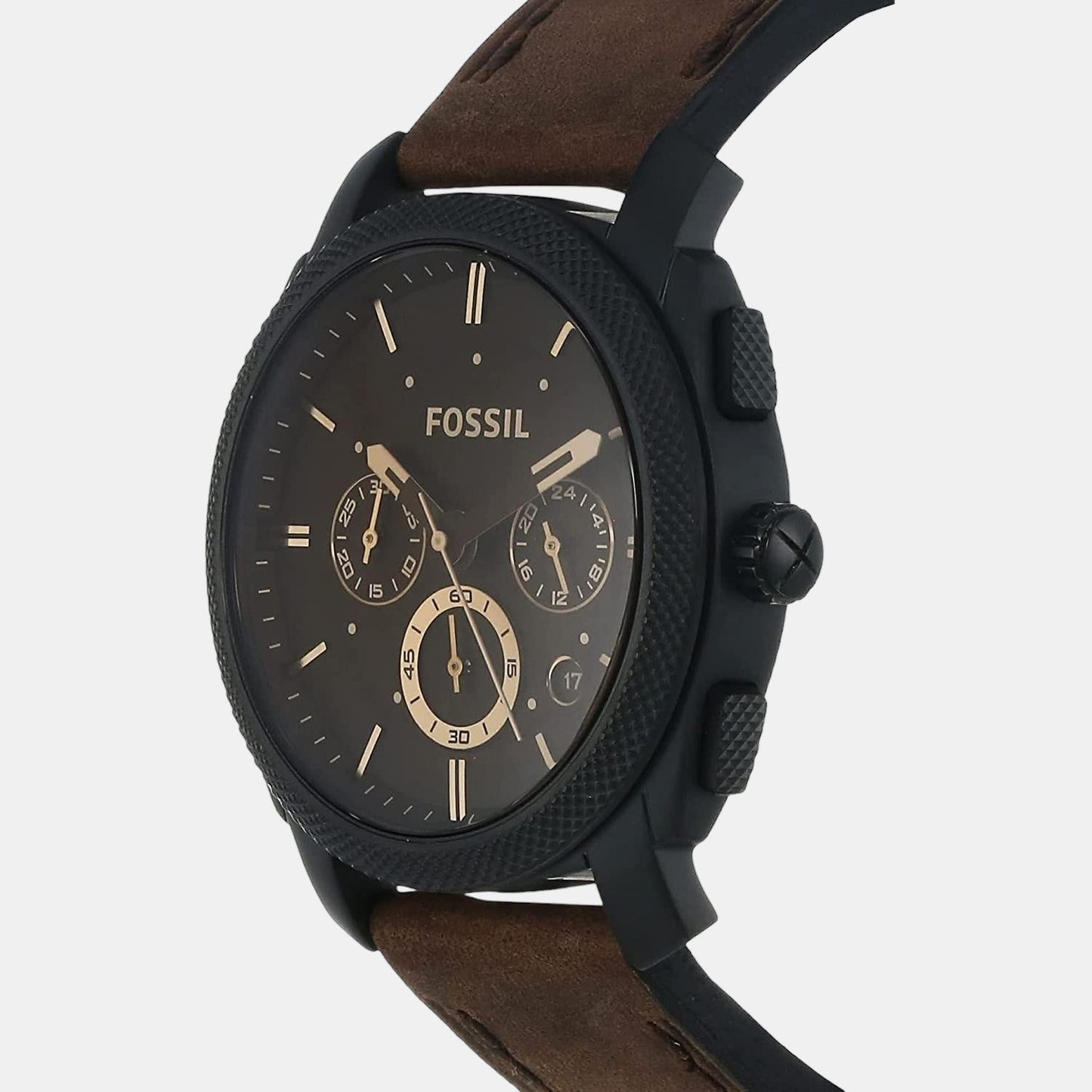 Machine Men Quartz Black Dial Chronograph Leather Watch FS4656I