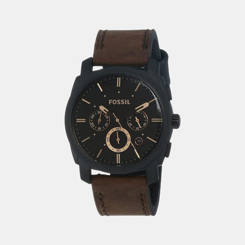 Machine Men Quartz Black Dial Chronograph Leather Watch FS4656I