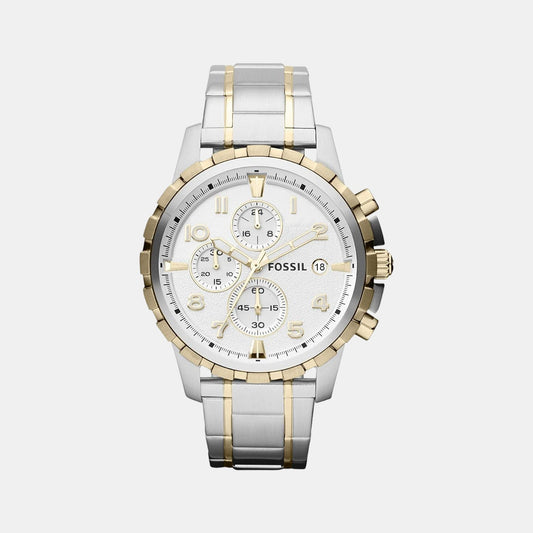 Dean Men Quartz Silver Dial Chronograph Stainless Steel Watch FS4795