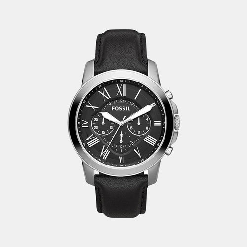 Grant Men Quartz Black Dial Chronograph Leather Watch FS4812