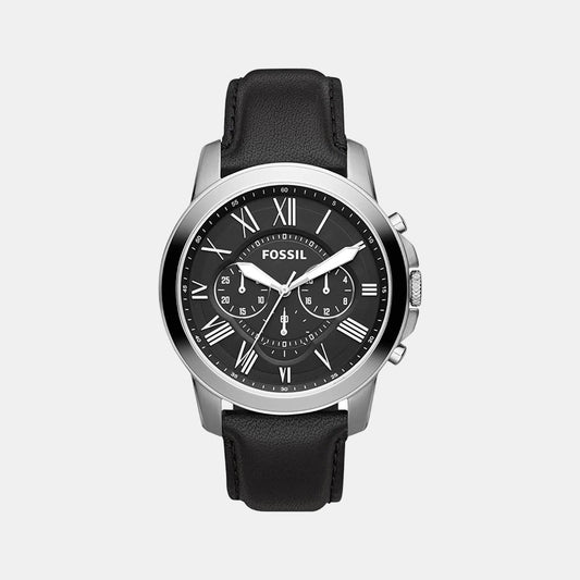 Men Quartz Black Dial Chronograph Leather Watch FS4812IE