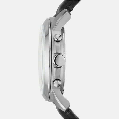 Men Quartz Black Dial Chronograph Leather Watch FS4812I