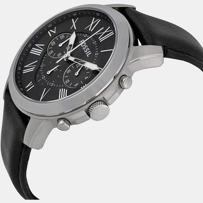 Men Quartz Black Dial Chronograph Leather Watch FS4812IE