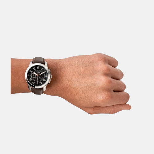 Grant Men Quartz Black Dial Chronograph Leather Watch FS4813I