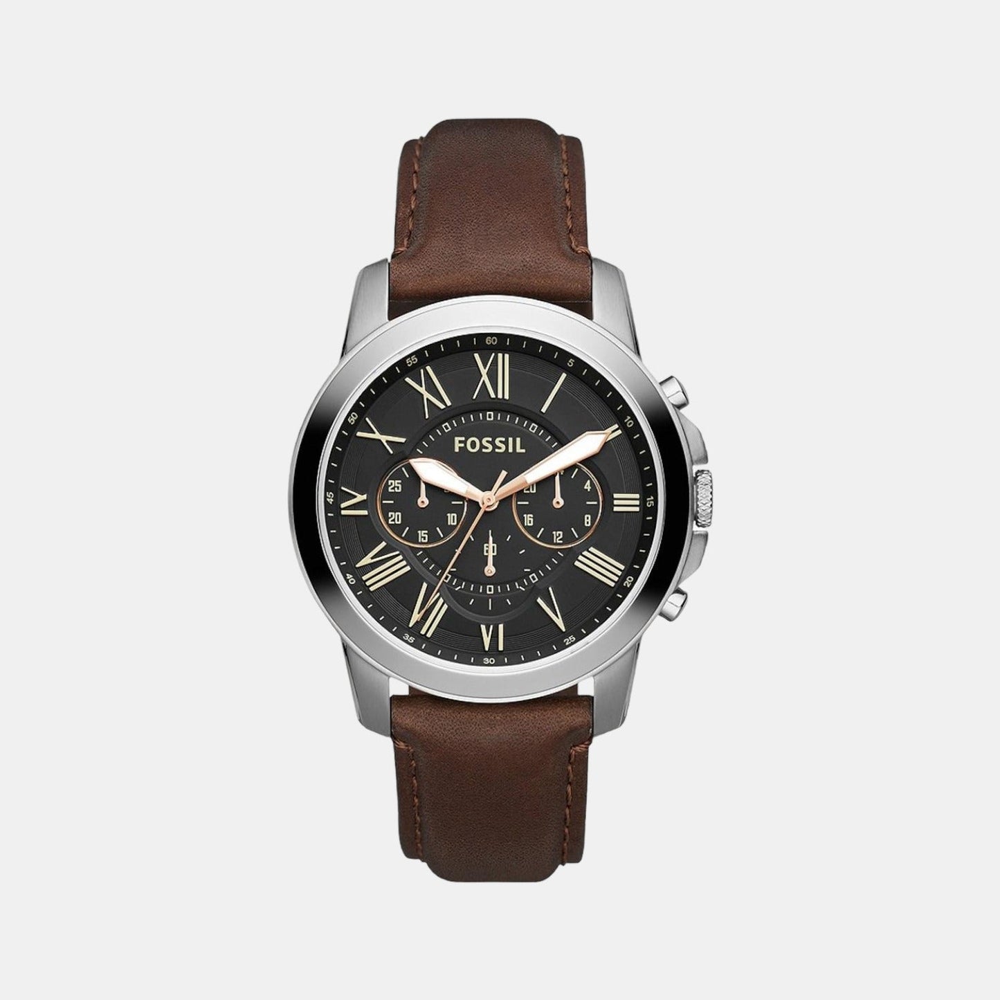 Grant Men Quartz Black Dial Chronograph Leather Watch FS4813I