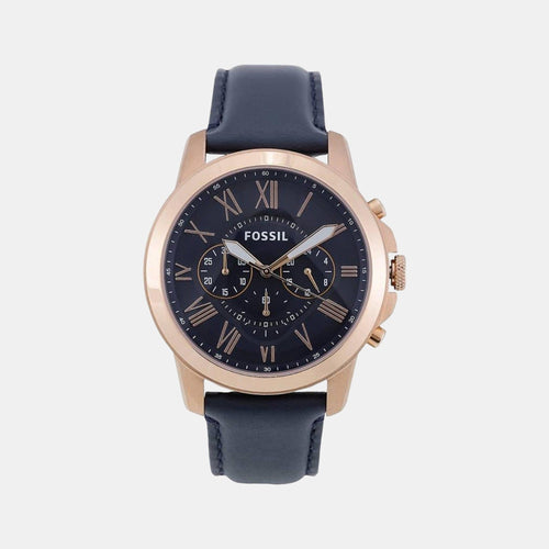 Grant Men Quartz Blue Dial Chronograph Leather Watch FS4835