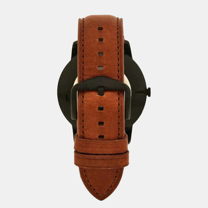 The Minimalist Men Quartz Black Dial Analog Leather Watch FS5305