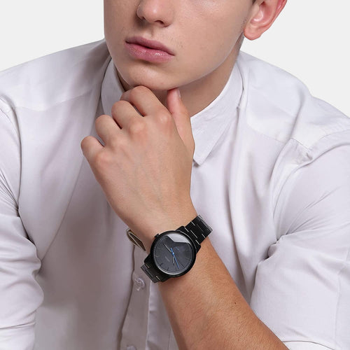 The Minimalist 3H Men Quartz Black Dial Analog Stainless Steel Watch FS5308