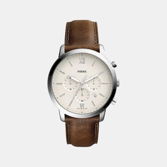 Neutra Men Quartz Cream Dial Chronograph Leather Watch FS5380I