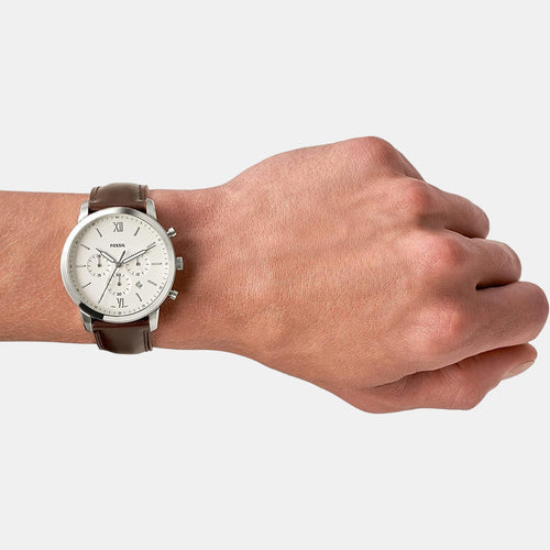 Neutra Men Quartz Cream Dial Chronograph Leather Watch FS5380I