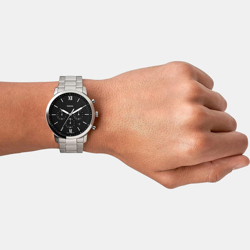 Neutra Men Quartz Black Dial Analog Stainless Steel Watch FS5384I