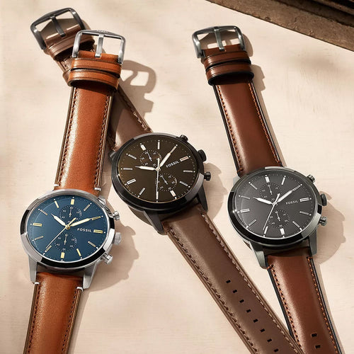 Neutra Men Quartz Black Dial Chronograph Leather Watch FS5452