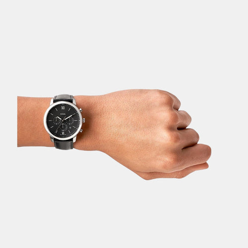 Neutra Men Quartz Black Dial Chronograph Leather Watch FS5452