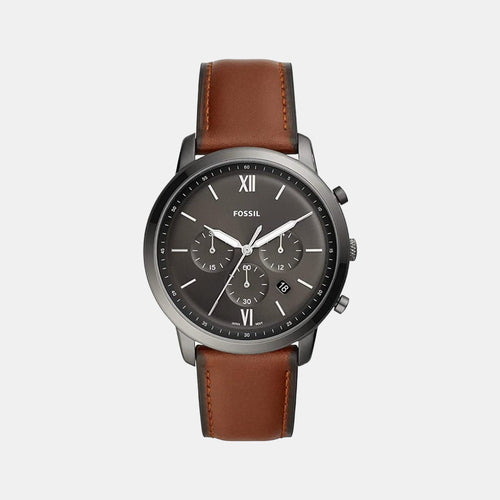 Neutra Chrono Men Quartz Grey Dial Chronograph Leather Watch FS5512