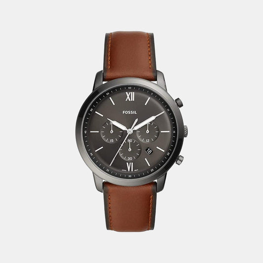 Neutra Chrono Men Quartz Grey Dial Chronograph Leather Watch FS5512