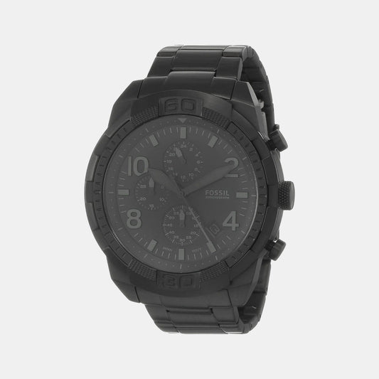 Bronson Men Quartz Black Dial Chronograph Stainless Steel Watch FS5712