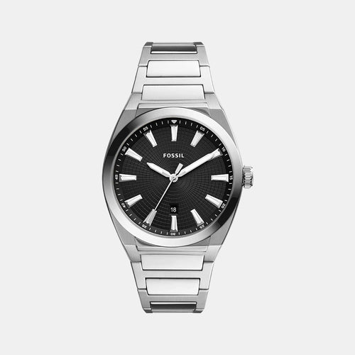 Everett Men Quartz Black Dial Analog Stainless Steel Watch FS5821