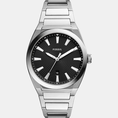 Everett Men Quartz Black Dial Analog Stainless Steel Watch FS5821