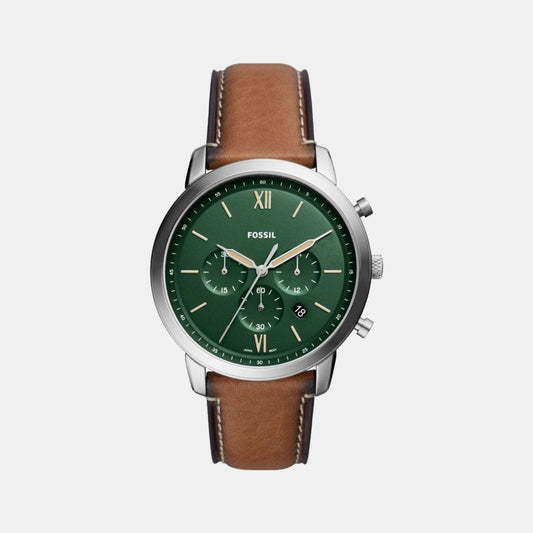 Neutra Men Quartz Green Dial Chronograph Leather Watch FS5963